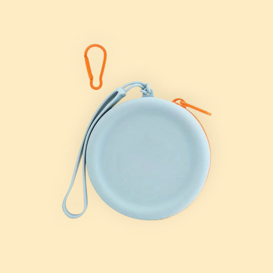 Hondentraining Treat Pouch Blauw - Snoepzakje met Oranje Rits voor Puppytraining 9cm