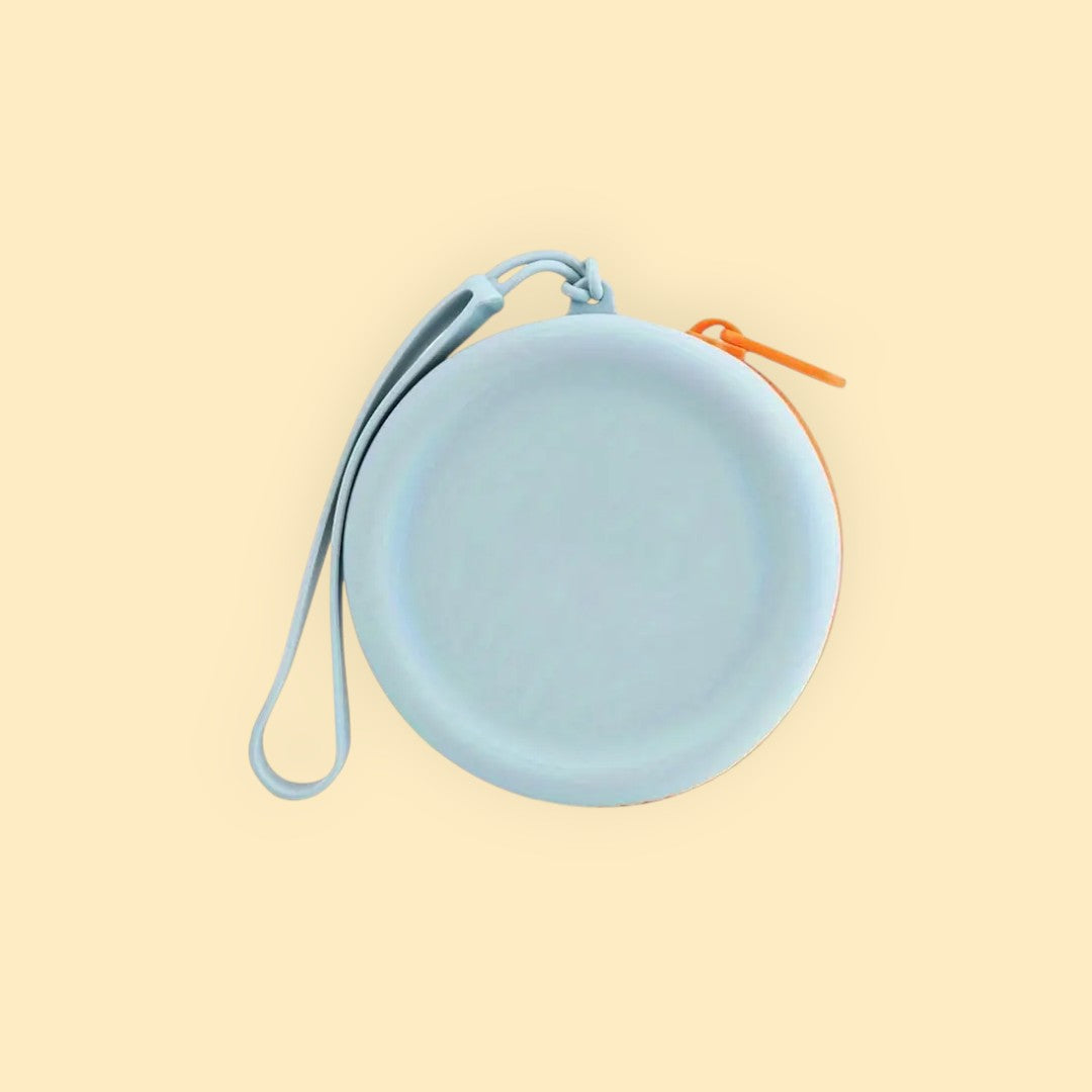 Hondentraining Treat Pouch Blauw - Snoepzakje met Oranje Rits voor Puppytraining 9cm