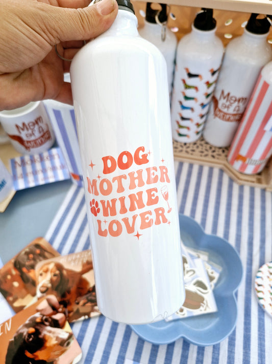 Dog Mother Wine Lover - Premium Drinkfles voor Hondenliefhebbers