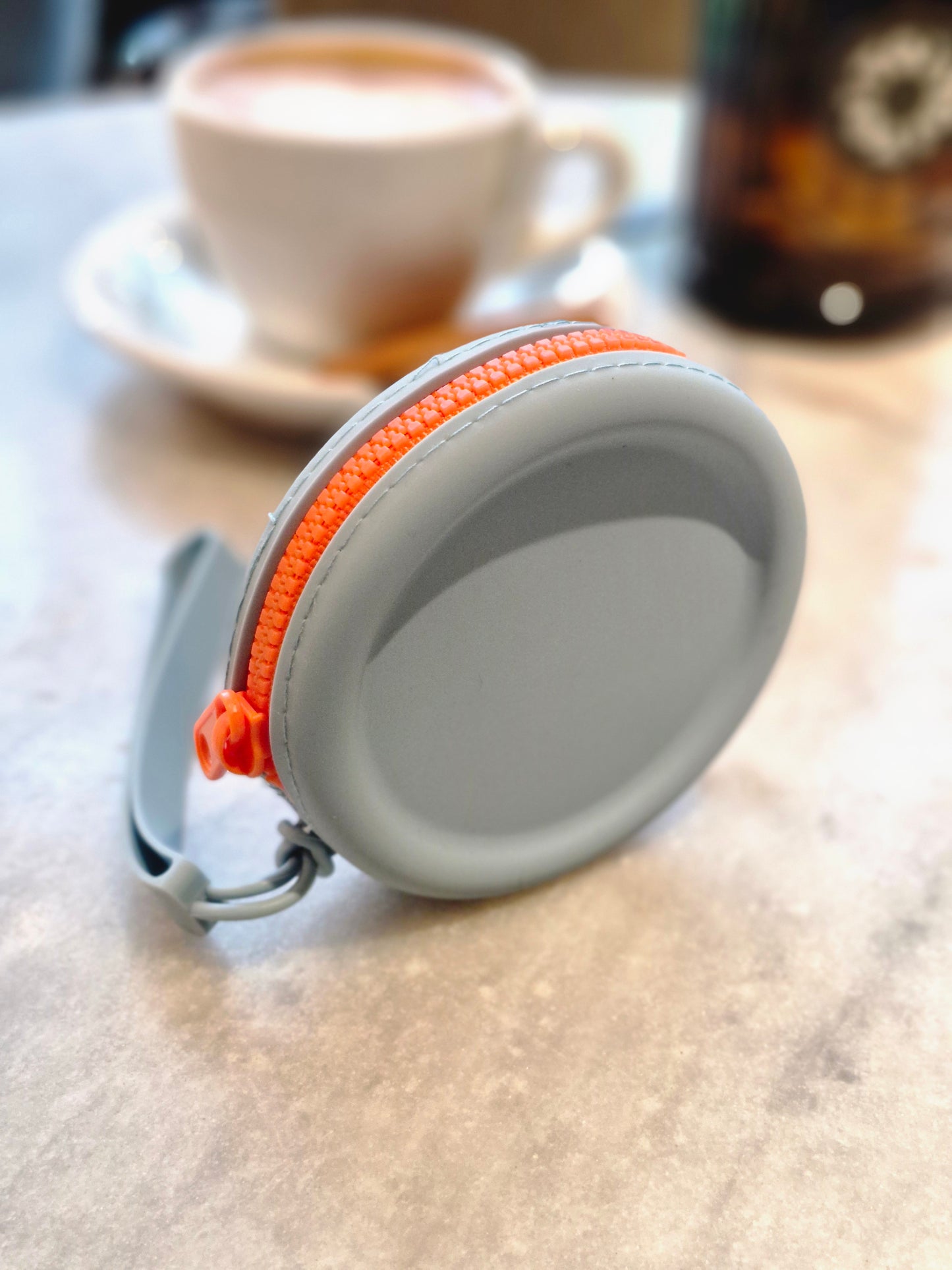 Hondentraining Treat Pouch Blauw - Snoepzakje met Oranje Rits voor Puppytraining 9cm
