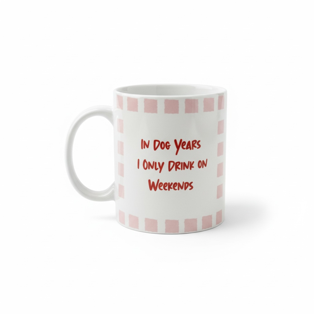 In Dog Years I Only Drink on Weekends Mok - Humoristische Keramische Mok 11oz
