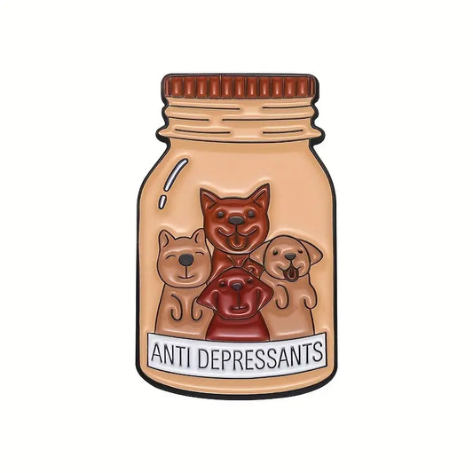 Pin Anti Depressants met 4 hondjes