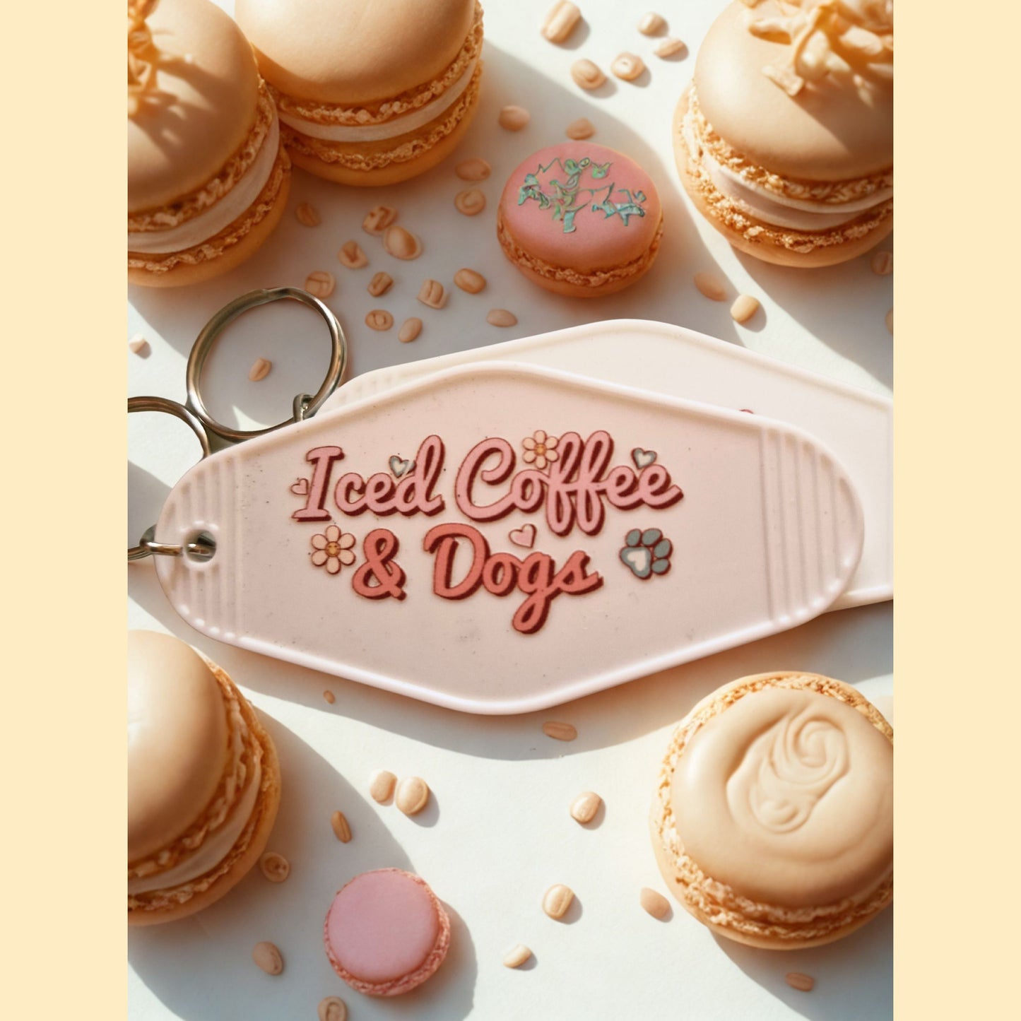 Iced Coffee & Dogs Sleutelhanger - Cadeau voor Hondenliefhebbers