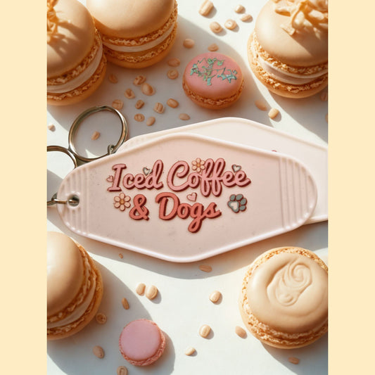 Iced Coffee & Dogs Sleutelhanger - Cadeau voor Hondenliefhebbers