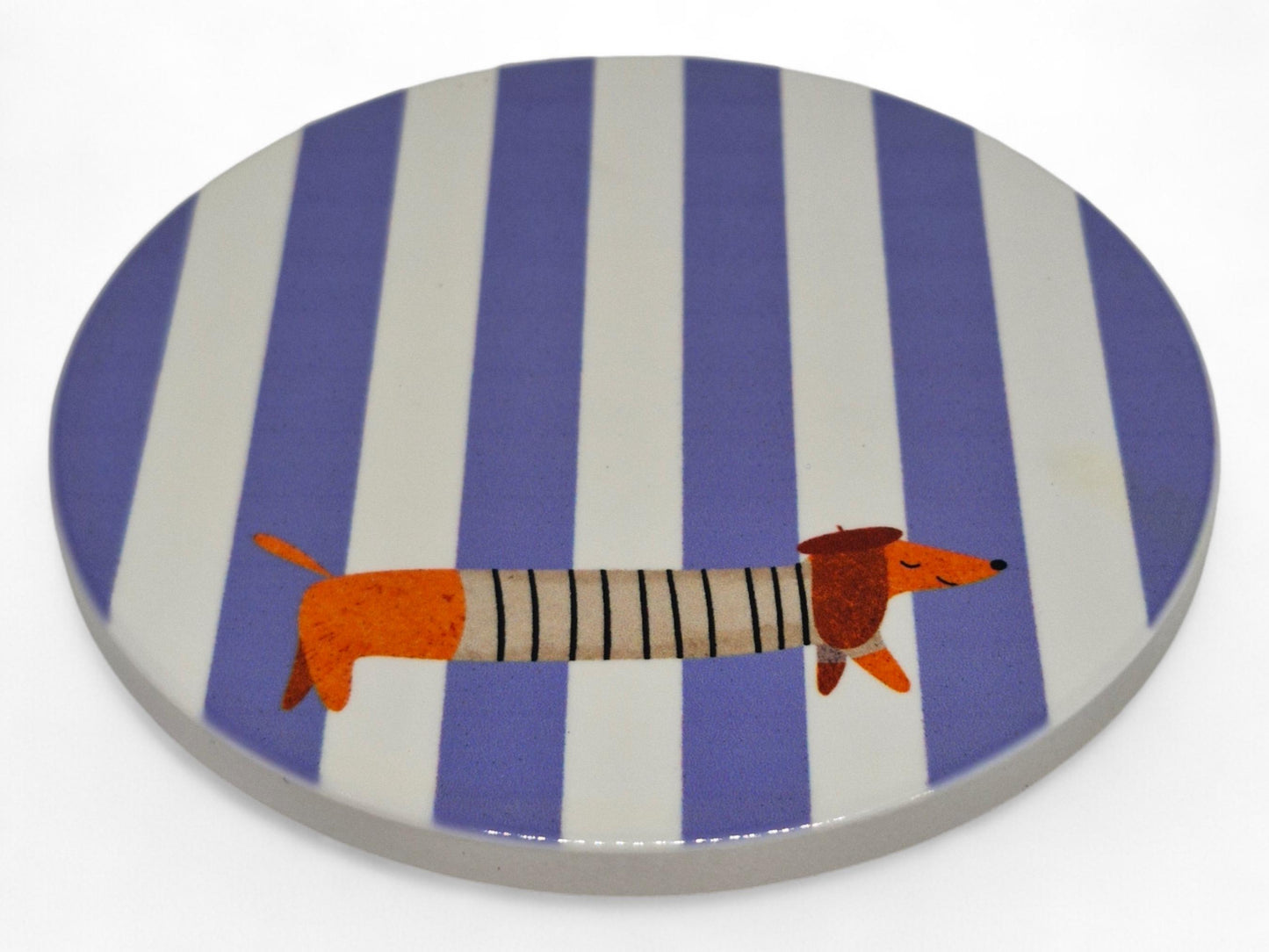 Teckel Onderzetters "La Saucisse Parisienne" - Uniek Design voor Hondenliefhebbers - 2 stuks