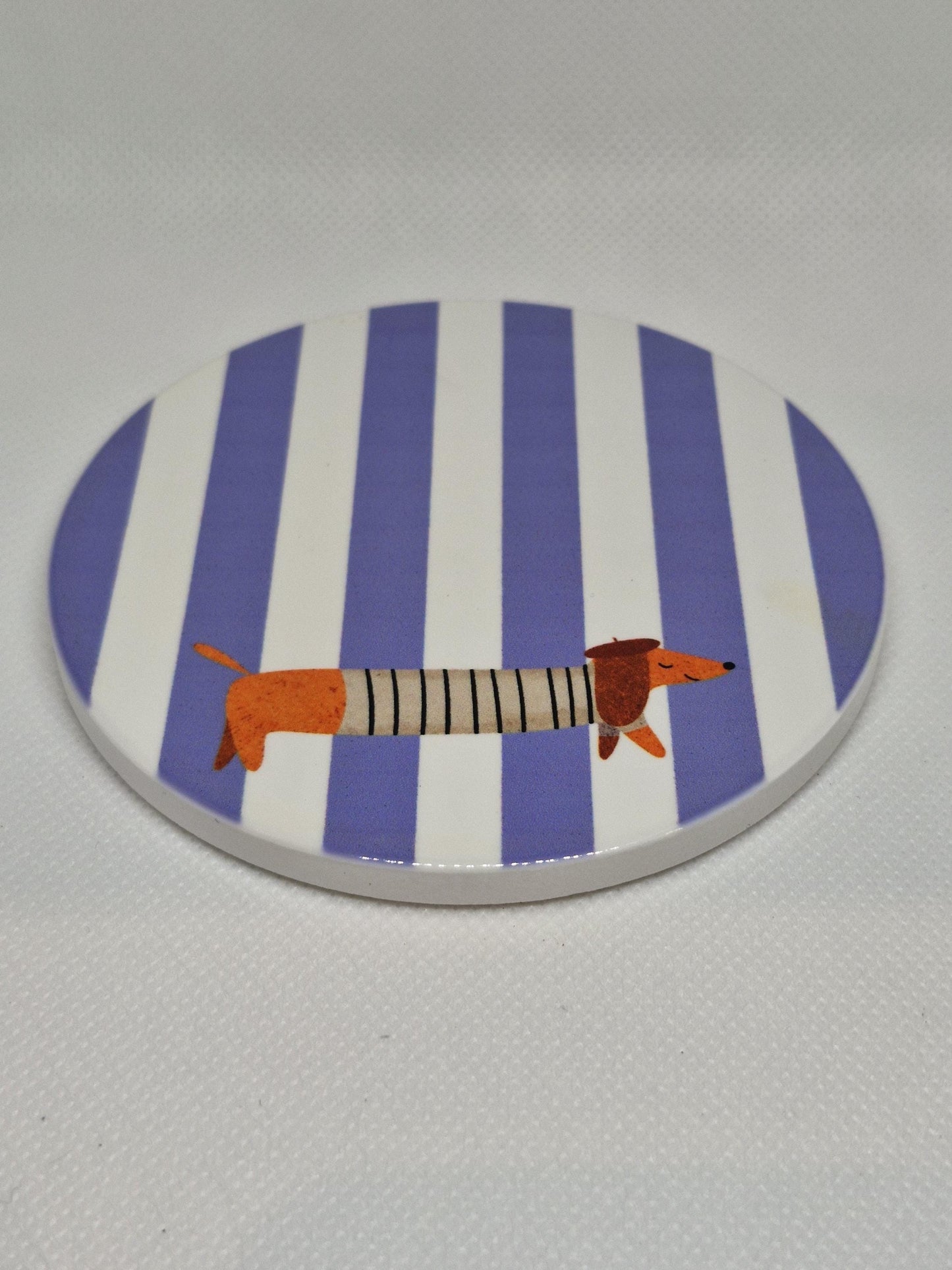 Teckel Onderzetters "La Saucisse Parisienne" - Uniek Design voor Hondenliefhebbers - 2 stuks