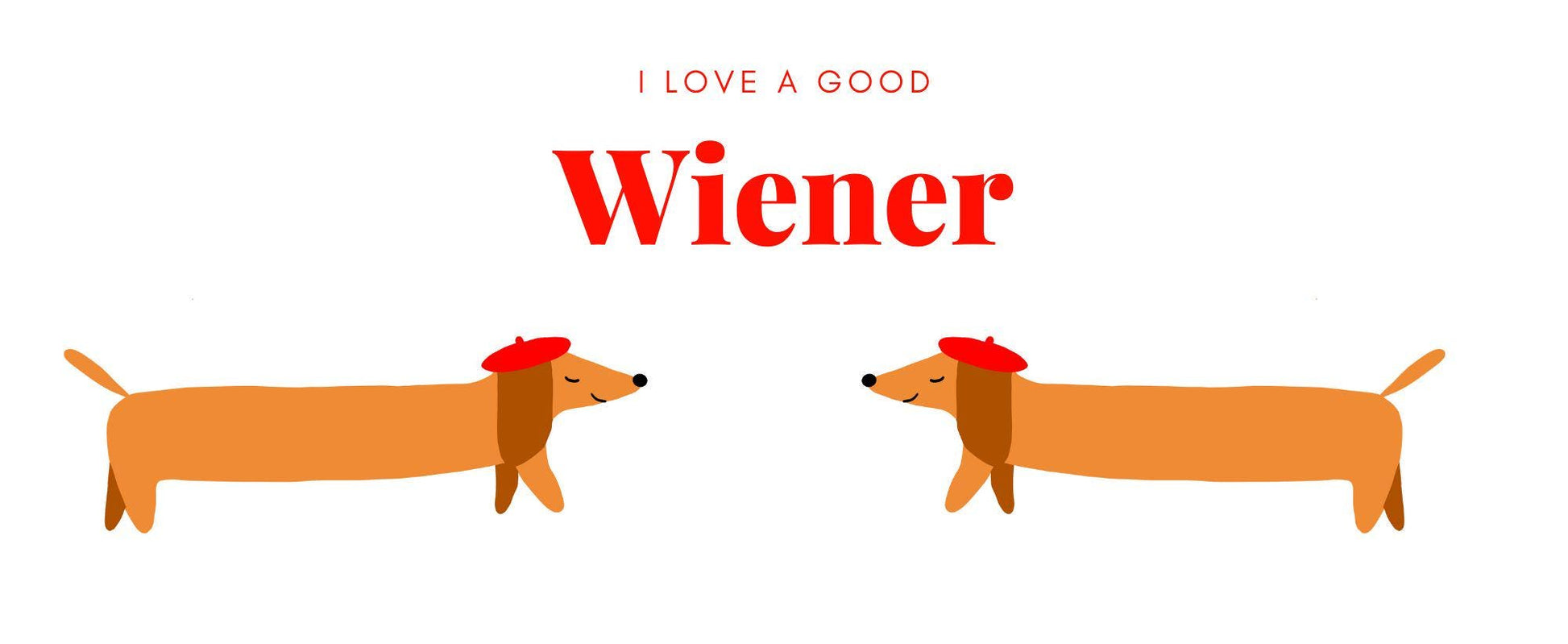 Voorbeeld Mok met lange teckel met tekst “ I love a good wiener”
