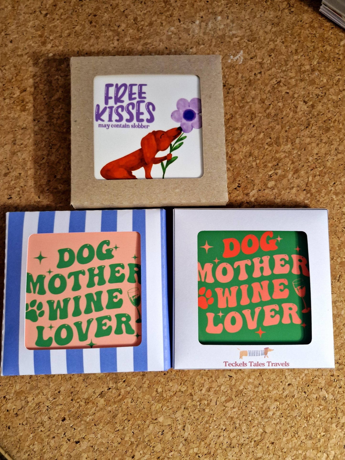 Dog Mother Wine Lover Onderzetter - Wit voor Dog Moms en Wijnliefhebbers