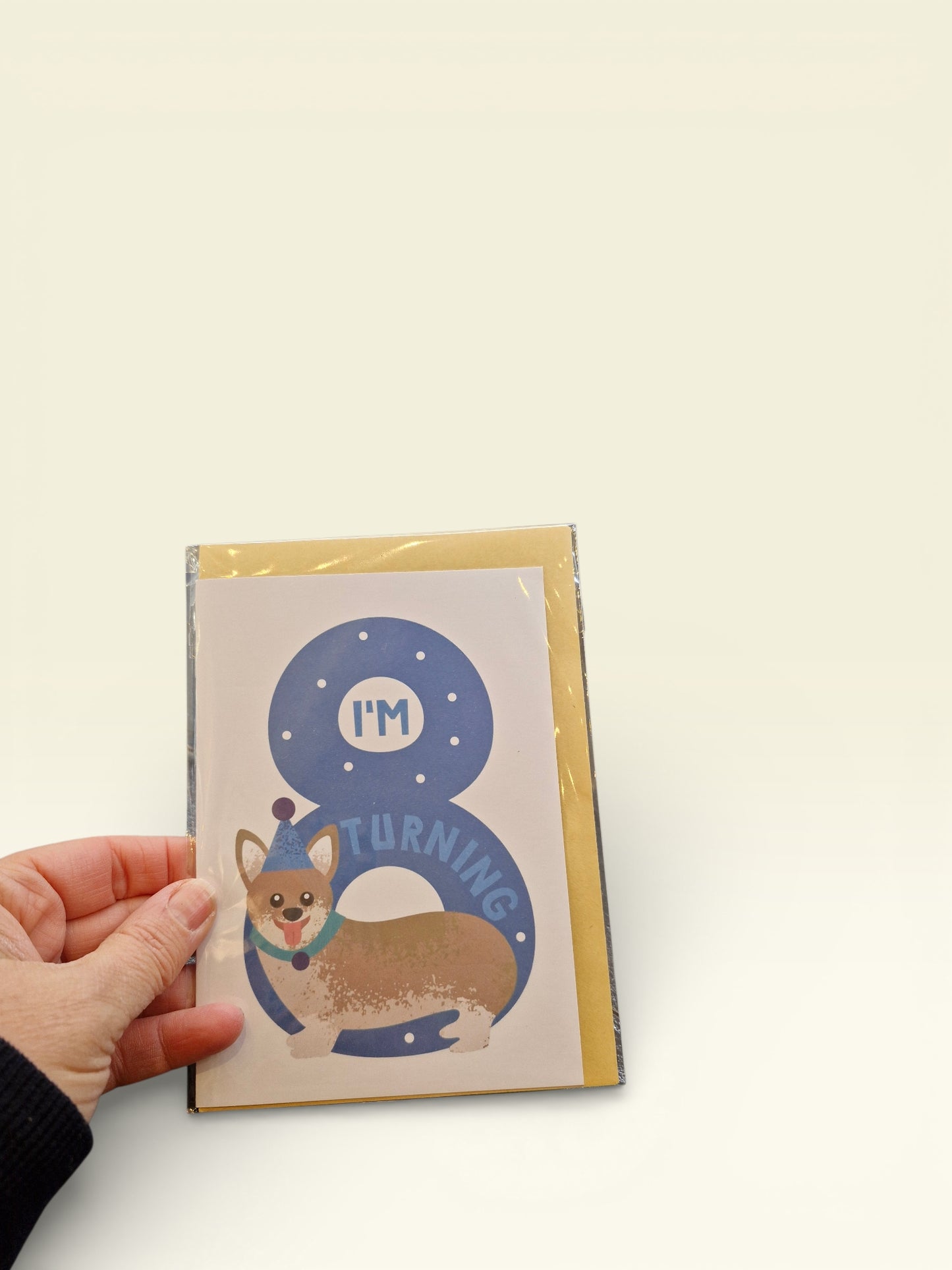 Wenskaart 'I'm turning 8' - verjaardag hond