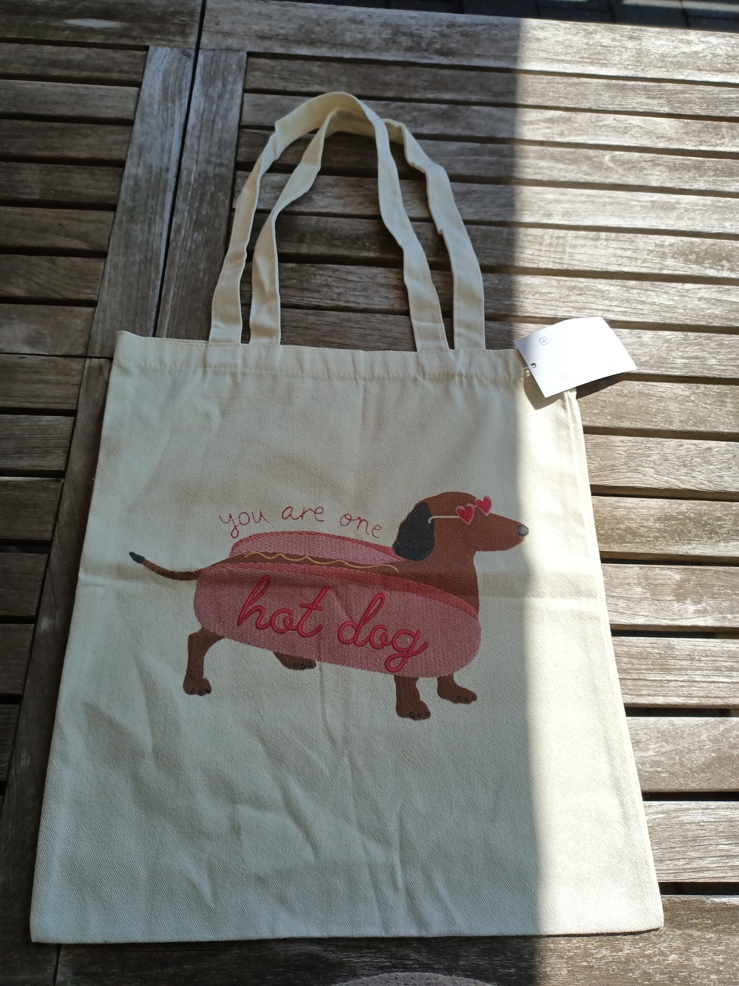 Totebag 'You Are One Hot Dog' - Draagtas Teckel