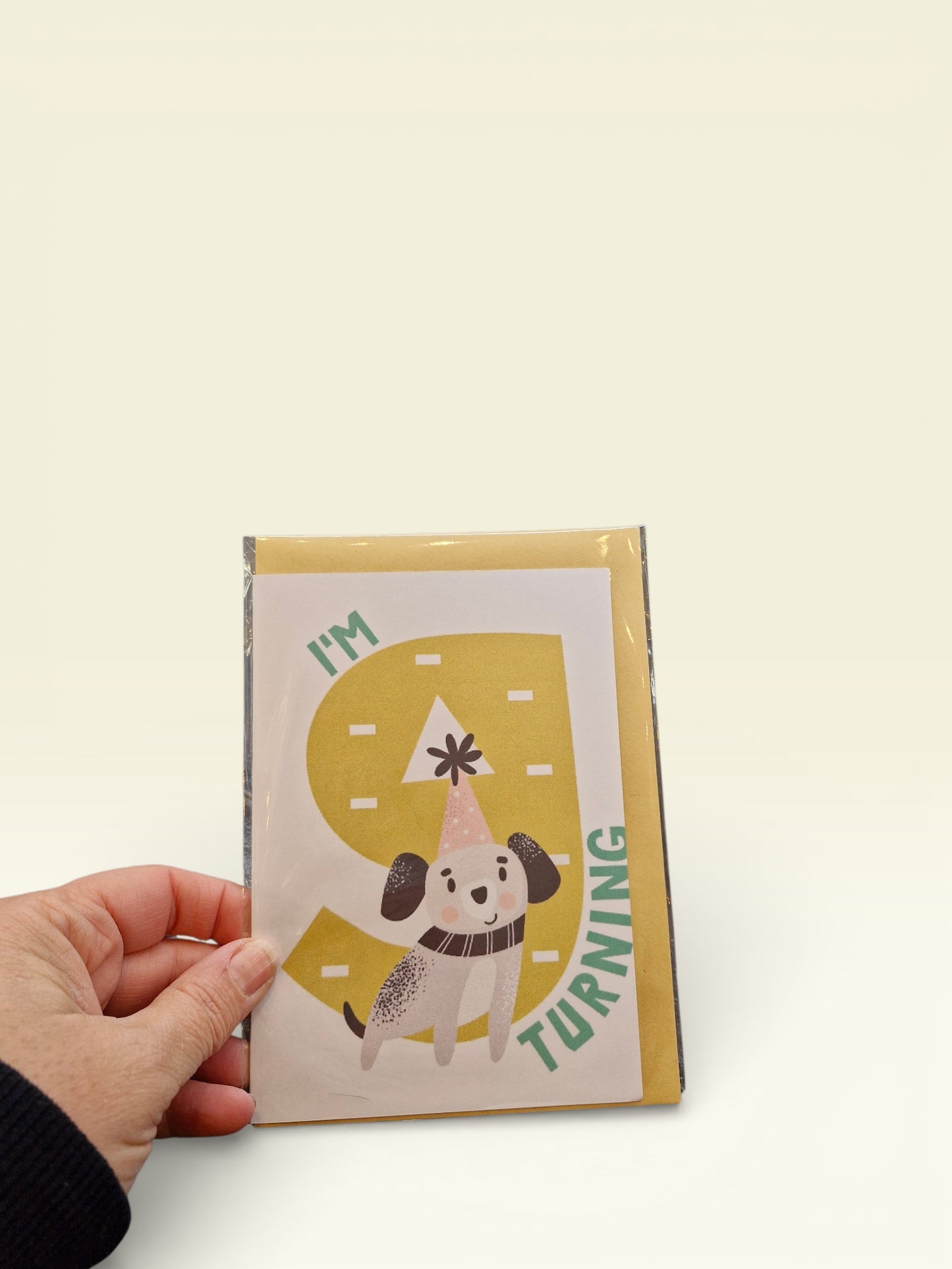 Wenskaart 'I'm turning 9' - verjaardag hond