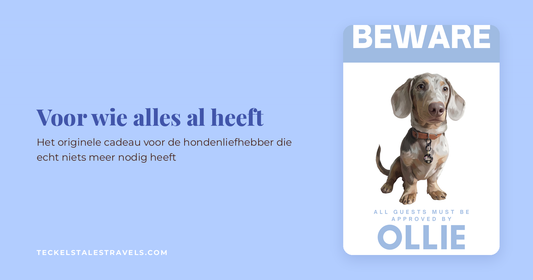Gepersonaliseerd metalen waakbordje met teckel - origineel cadeau hondenliefhebber