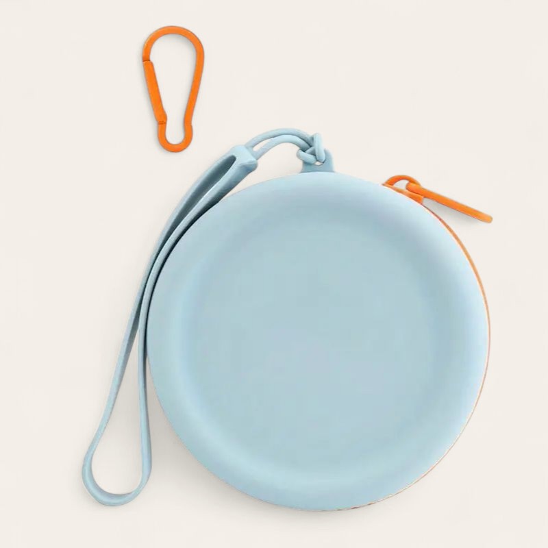Hondentraining Treat Pouch Blauw - Snoepzakje met Oranje Rits voor Puppytraining 9cm