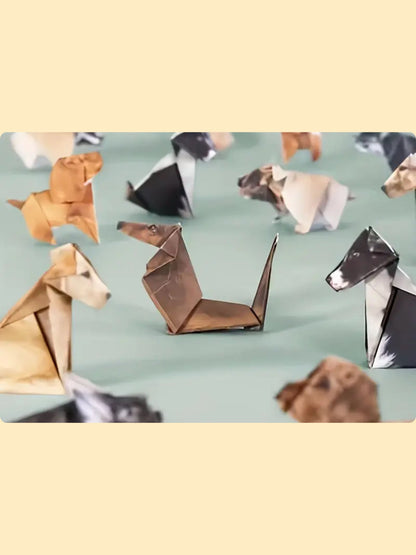 allemaal origami van verschillende hondenrassen