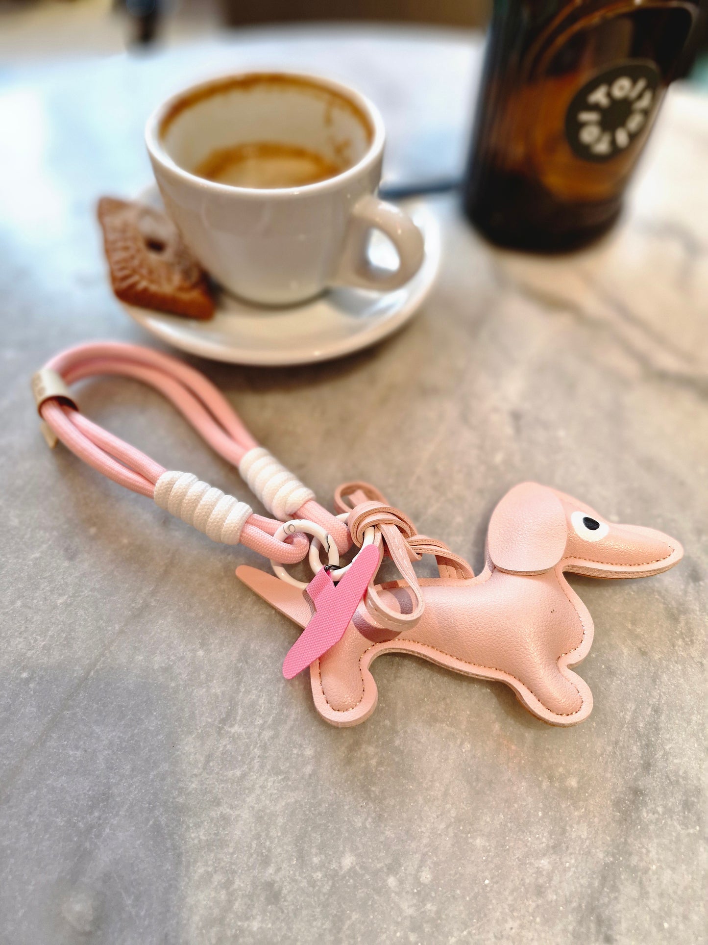 Teckel Sleutelhanger Roze - Handtashanger & GSM Hanger voor Teckelliefhebbers