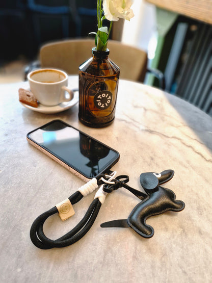 Teckel Sleutelhanger Zwart - Handtashanger & GSM Hanger voor Teckelliefhebbers