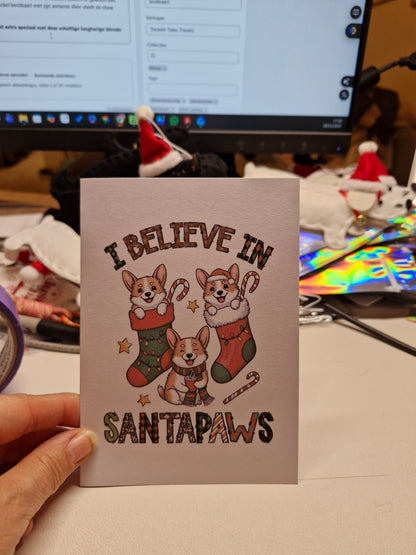 Wenskaart Dubbel Gevouwen - Kerst Dogs A6
