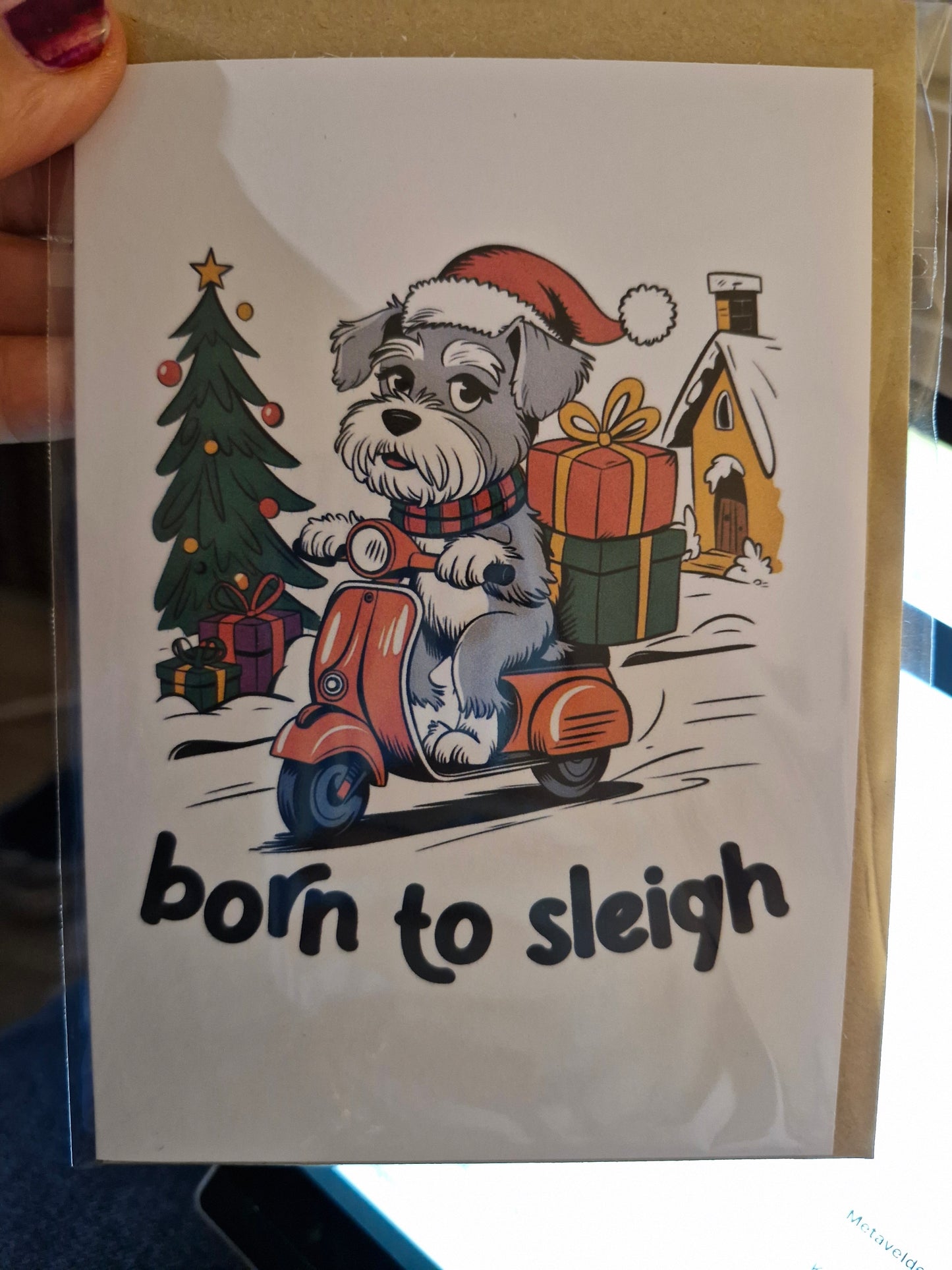 Wenskaart Dubbel Gevouwen - Kerst Dogs A6