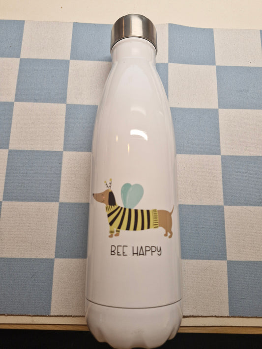 Bee Happy - Drinkfles 500ml voor Hondenliefhebbers