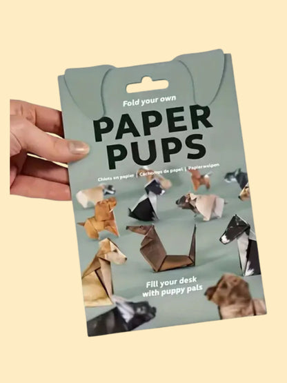 verpakking van de paper pups, origami van verschillende hondenrassen