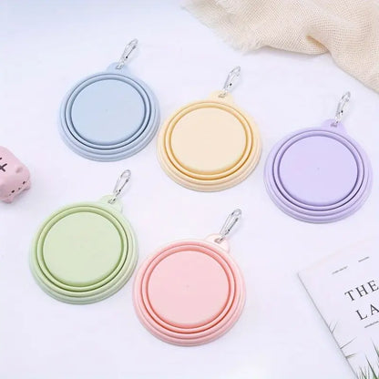 5 verschillende opvouwbare waterbakjes - macaron kleuren lichtblauw, geel, lila, lichtgroen en roze