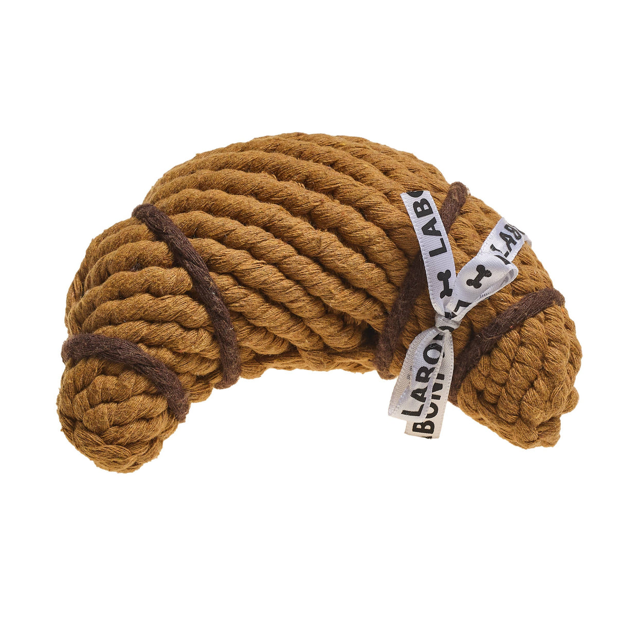 Croissant hondenspeeltje van katoenen touw, kauwspeelgoed en grappig cadeau voor honden
