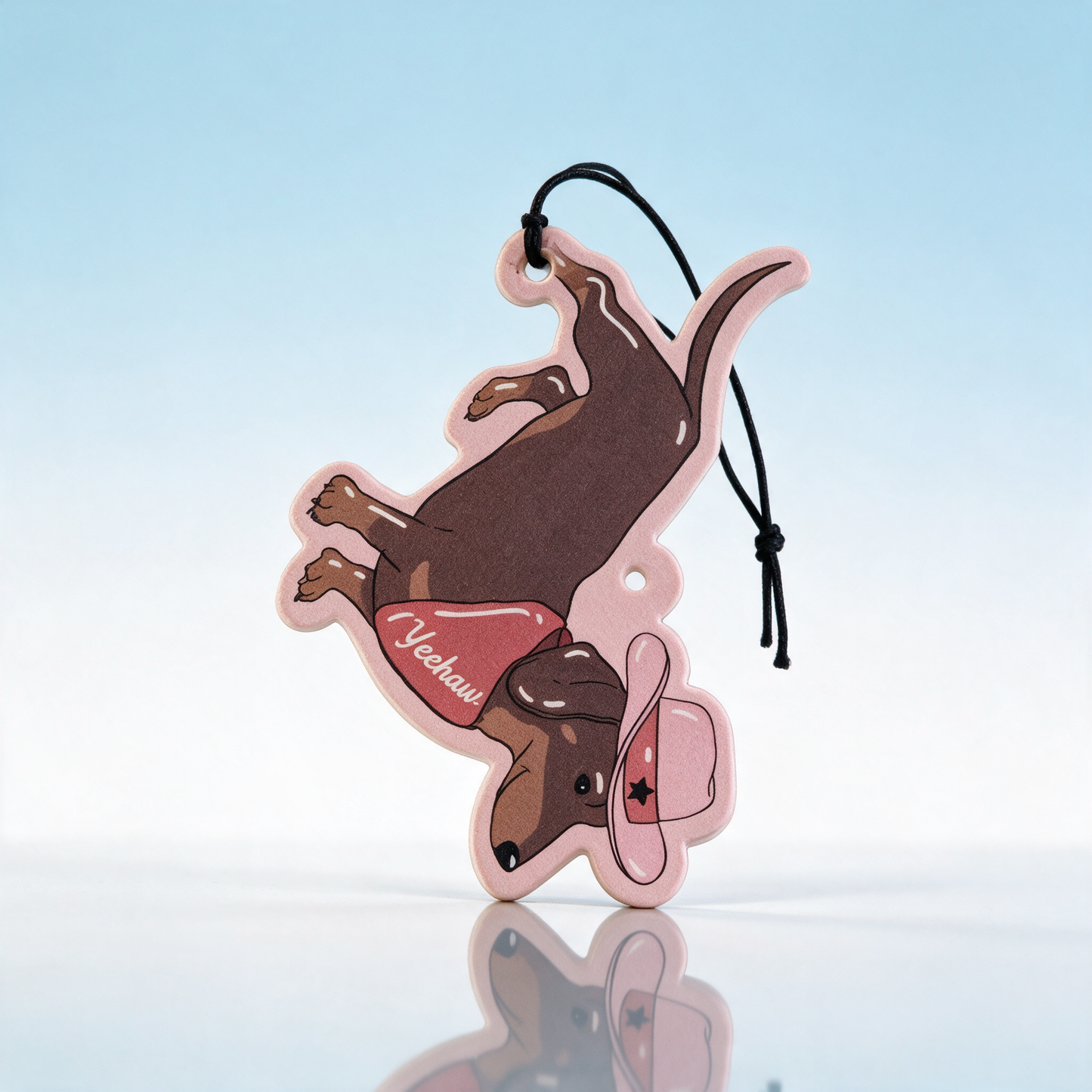 Auto Luchtverfrisser Teckel Cowboy - Yeehaw Howdy Design 7x9.2cm