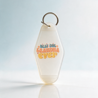 Best Dog Grandma Ever pastelkleuren Sleutelhanger - Cadeau voor Hondenliefhebbers