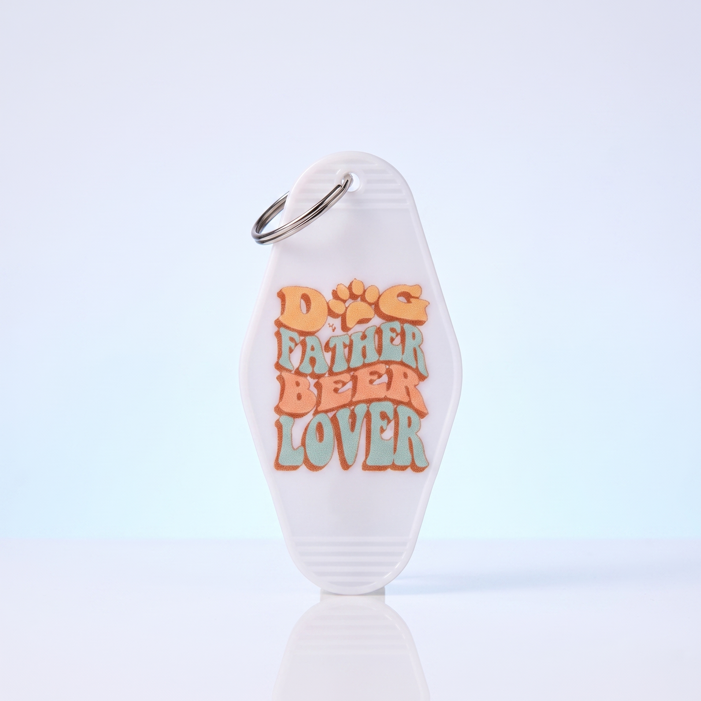 Dog Father Beer Lover pastel kleur Sleutelhanger - Cadeau voor Hondenliefhebbers