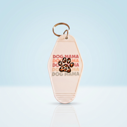 Dog Mama Leopard Sleutelhanger - Hondenpootje Print Cadeau voor Hondenliefhebbers