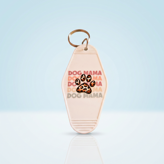Dog Mama Leopard Sleutelhanger - Hondenpootje Print Cadeau voor Hondenliefhebbers