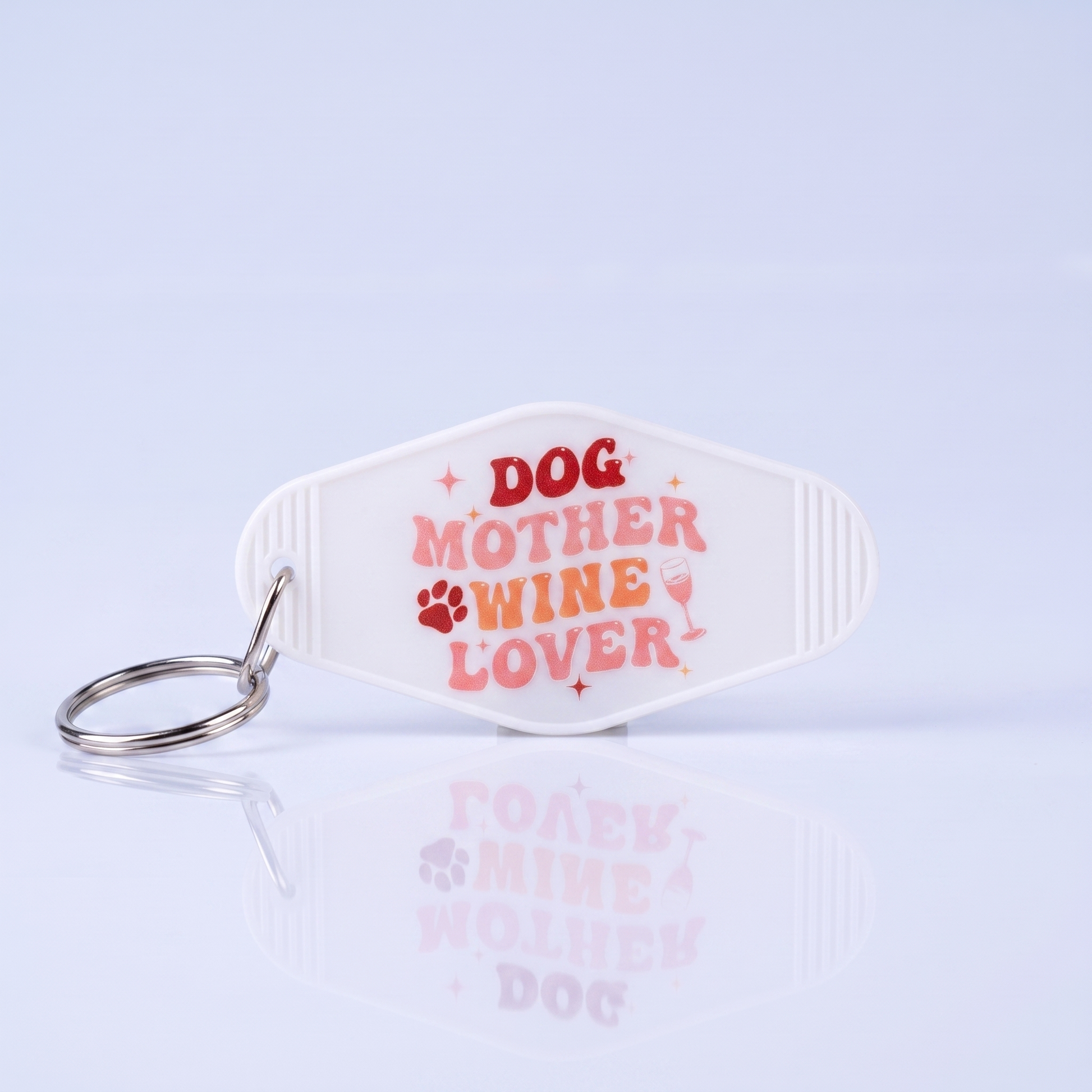 Dog Mother Wine Lover Sleutelhanger - Cadeau voor Hondenliefhebbers