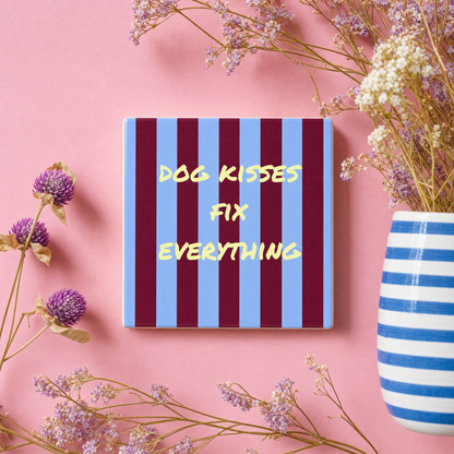 Keramisch Tegeltje 10x10 cm - Dog Kisses Fix Everything | Dog Wanddecoratie