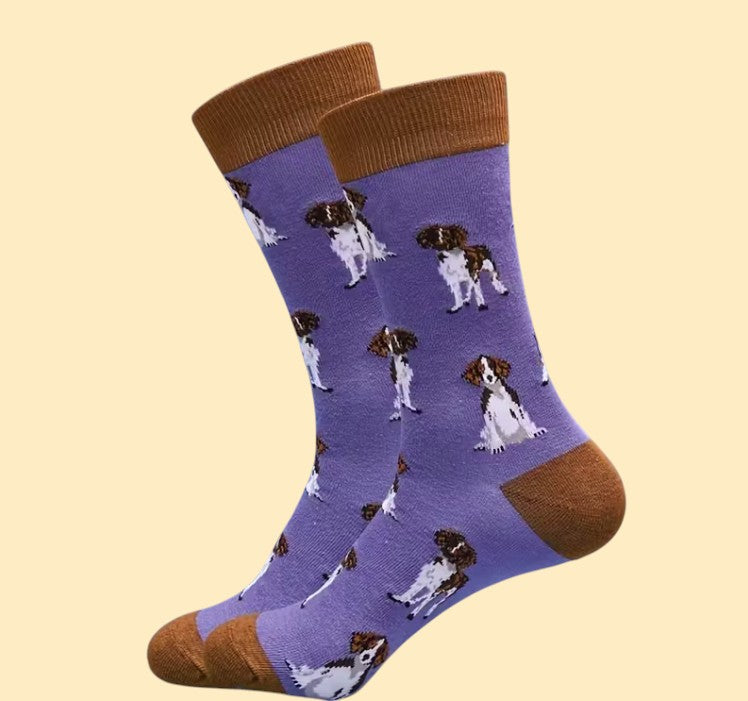 Honden Sokken Paars - Cartoon Print (Maat 36-44)