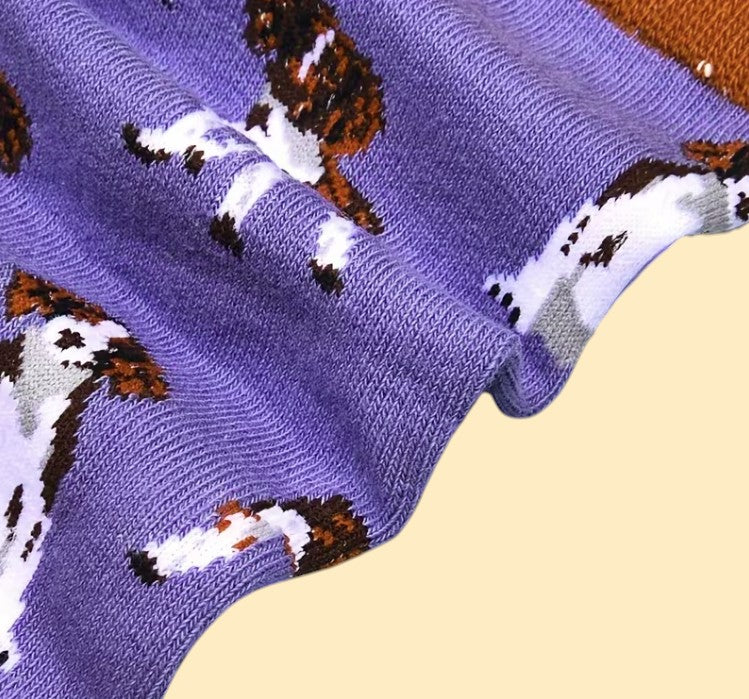 Honden Sokken Paars - Cartoon Print (Maat 36-44)