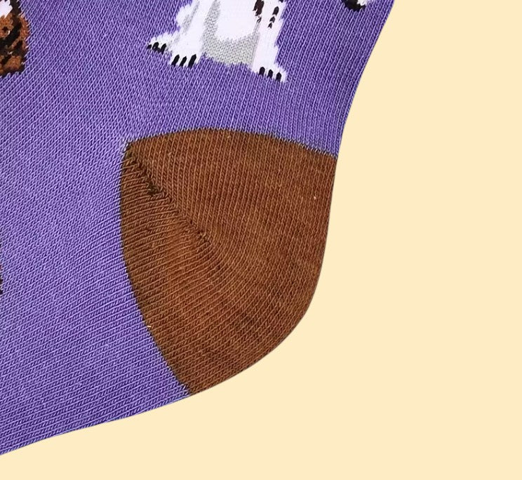 Honden Sokken Paars - Cartoon Print (Maat 36-44)