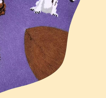 Honden Sokken Paars - Cartoon Print (Maat 36-44)