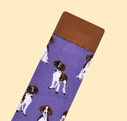 Honden Sokken Paars - Cartoon Print (Maat 36-44)