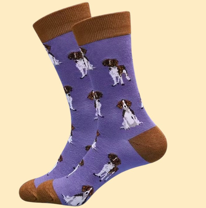 Honden Sokken Paars - Cartoon Print (Maat 36-44)