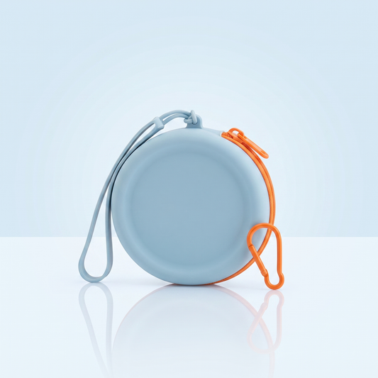 Hondentraining Treat Pouch Blauw - Snoepzakje met Oranje Rits voor Puppytraining 9cm