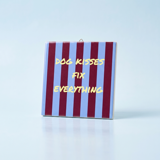 Keramisch Tegeltje 10x10 cm - Dog Kisses Fix Everything