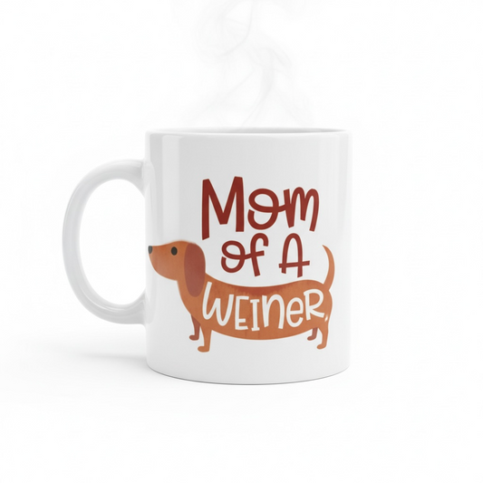 Mok met teckel en tekst Mom of a Weiner