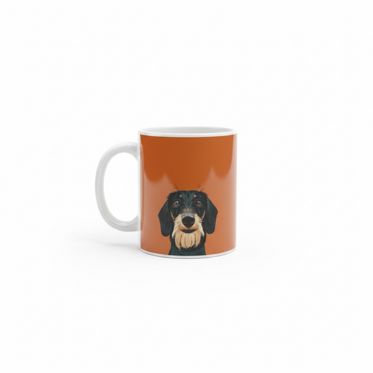 Mok oker wire haired teckel kop ruwharig