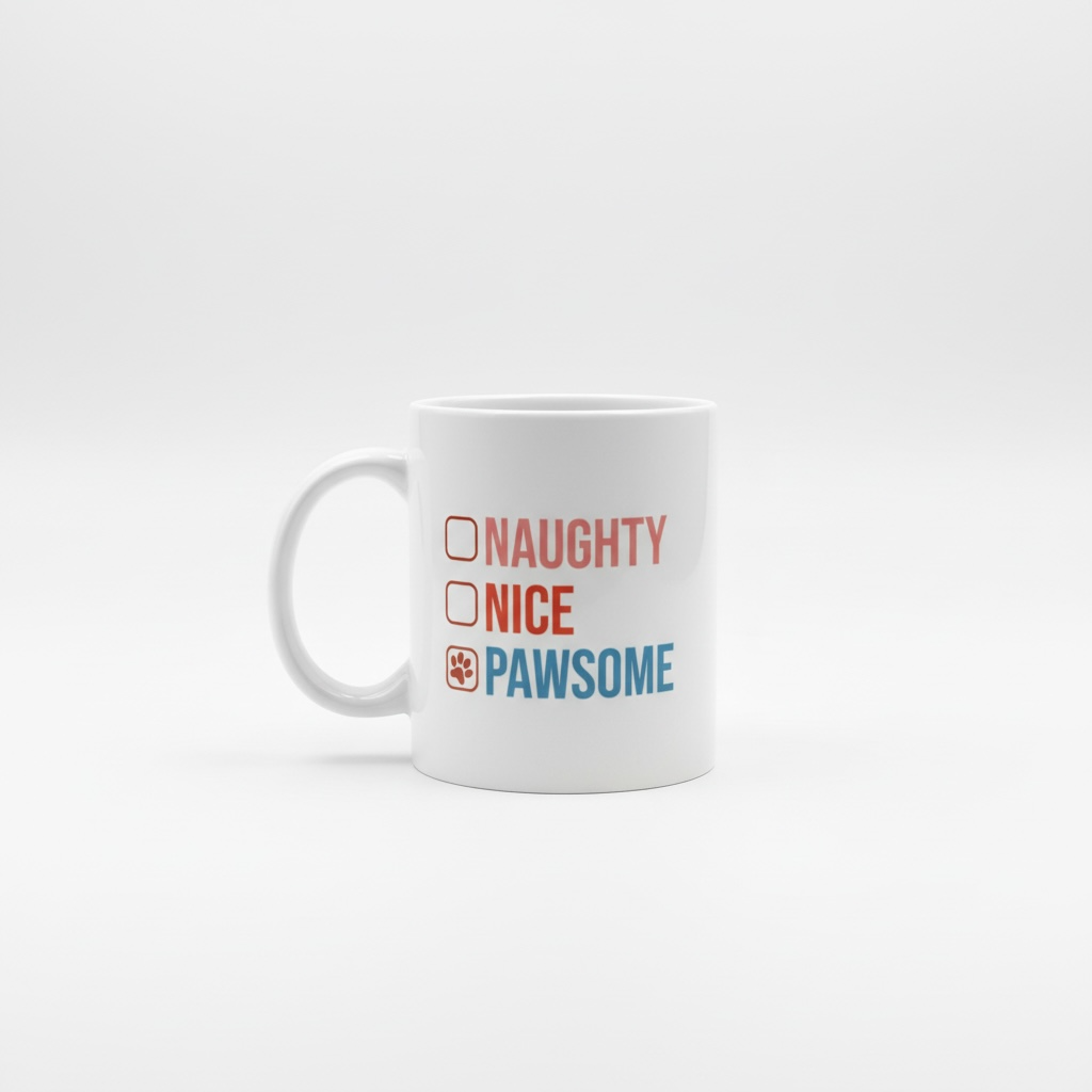 Naughty Nice Pawsome Mok 11oz