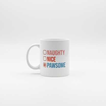 Naughty Nice Pawsome Mok 11oz