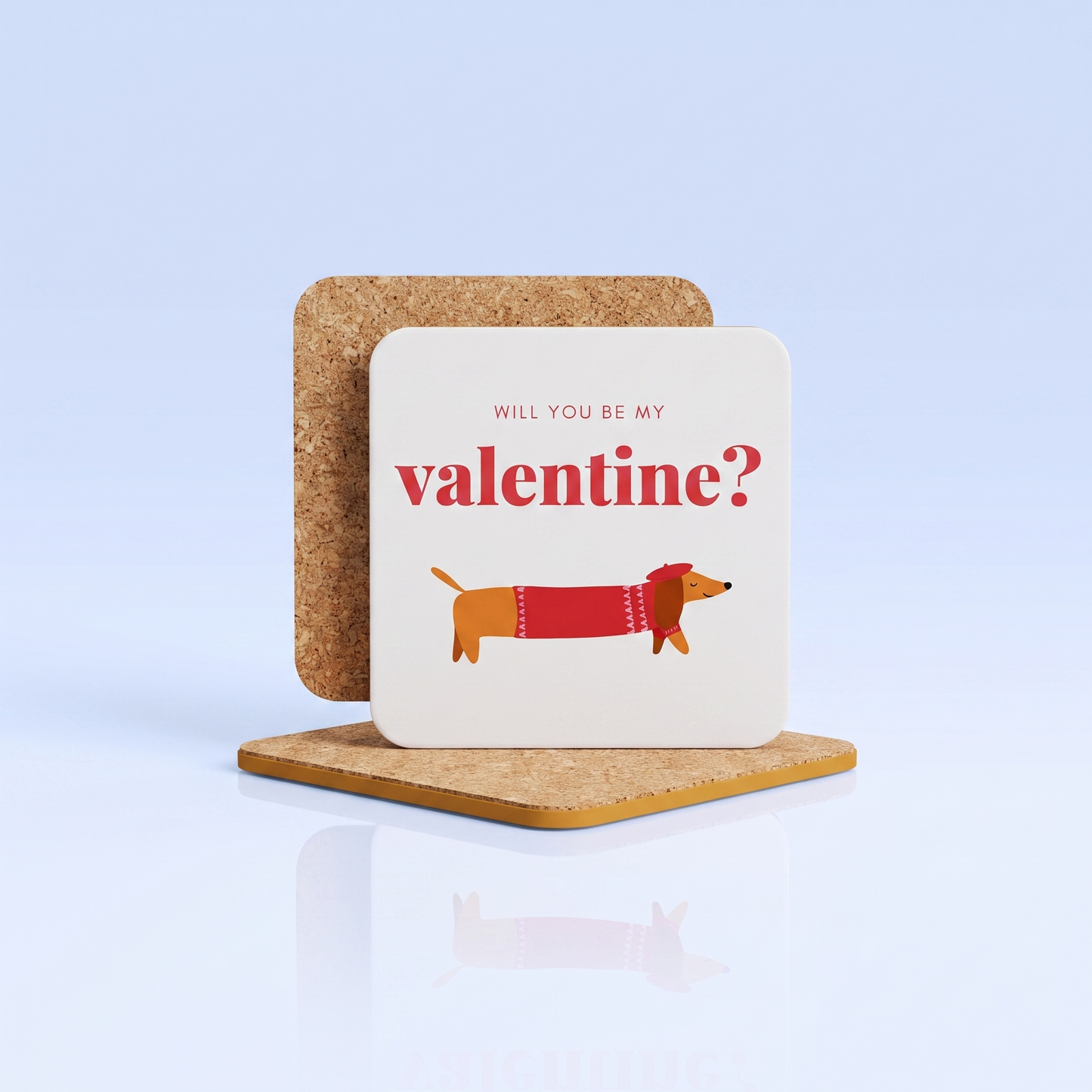 Onderzetters 'Will You Be My Valentine?' - Grappig Valentijnsdag Cadeau