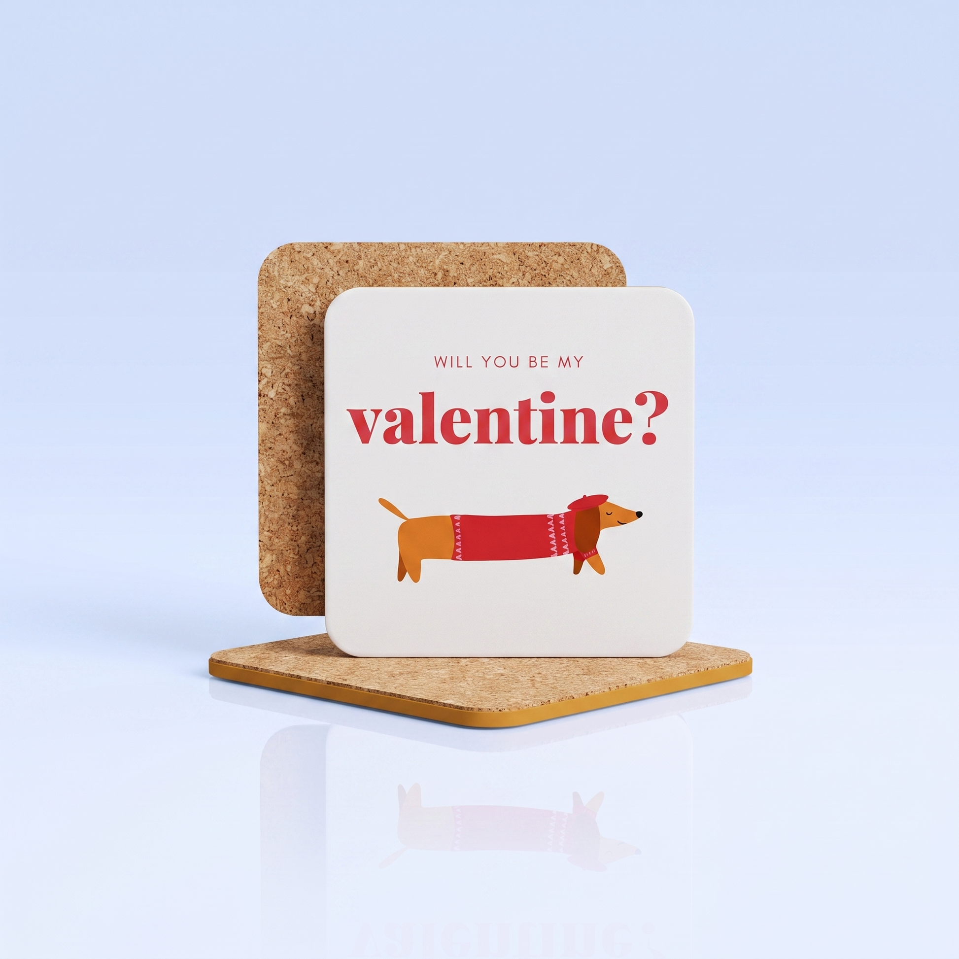 Onderzetters 'Will You Be My Valentine?' - Grappig Valentijnsdag Cadeau
