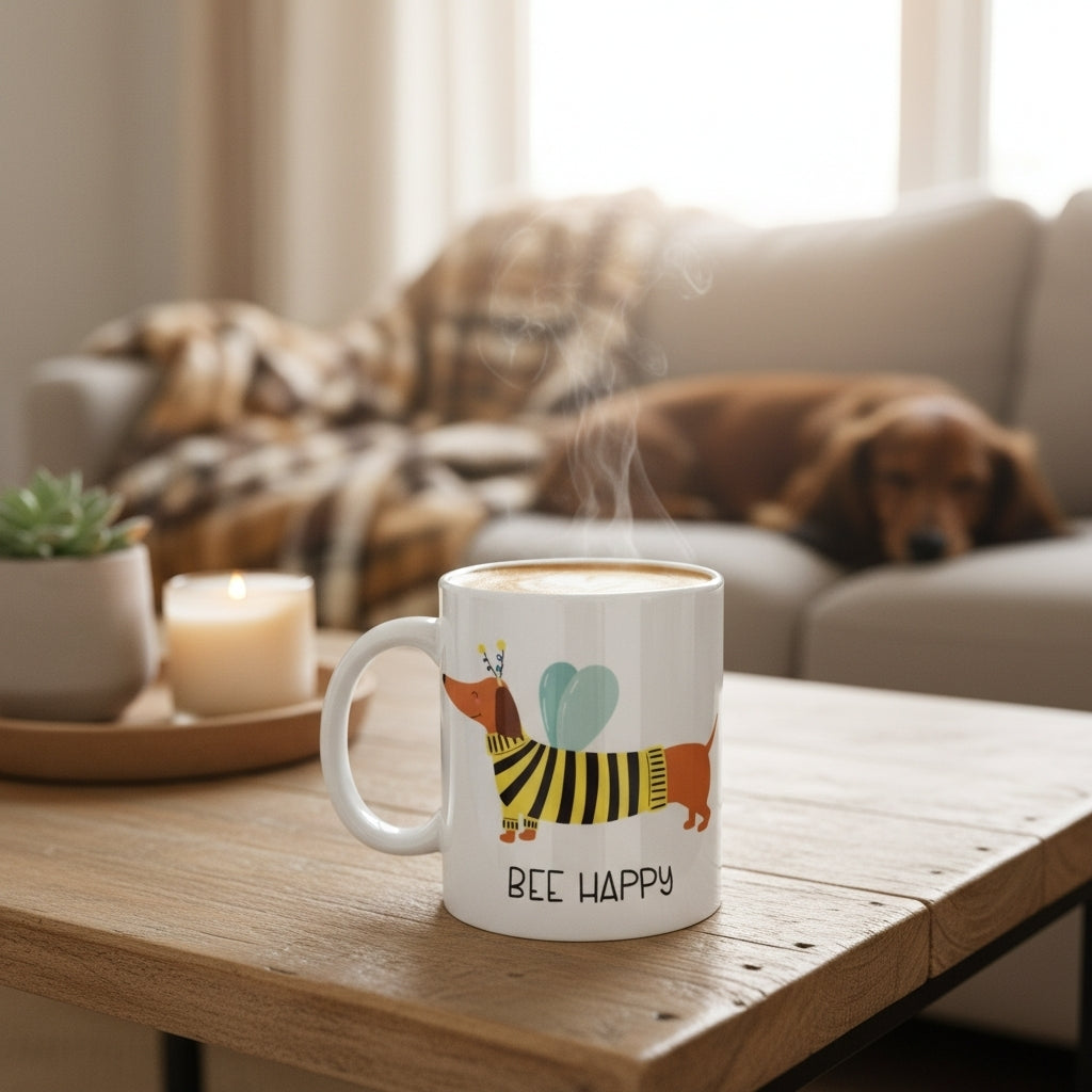 Bee Happy Teckel Mok 11oz