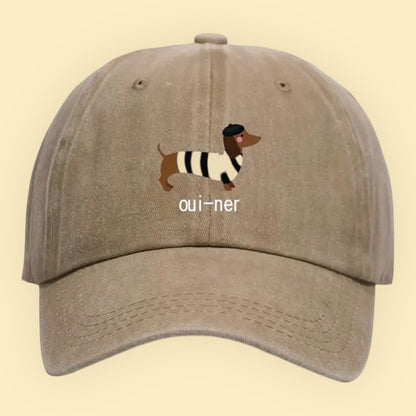 Pet 'Oui-ner' met Parijse Teckel - Chino Katoen - Verschillende Kleuren