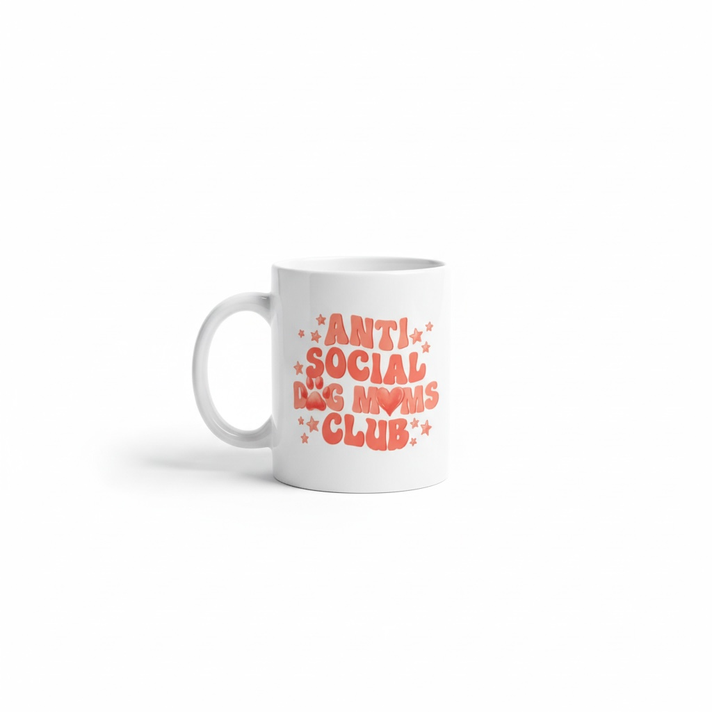 Mok Anti Social Dog Moms Club - Eerlijke Mok voor Introverte Hondenmoeders